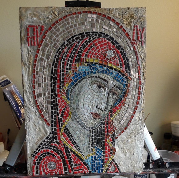 VIRGIN MARY _Mosaic #orthodox #art#Iconography - Picture 2 of 2